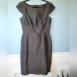 Lynn Lugo Formal 100% Silk Grey Dress Size 10 Wedding Cocktail Party